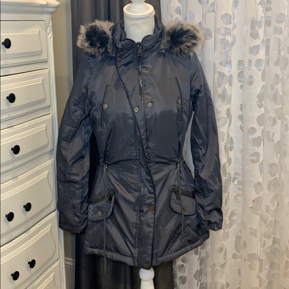 EUC YMI Fur Trim Winter Coat